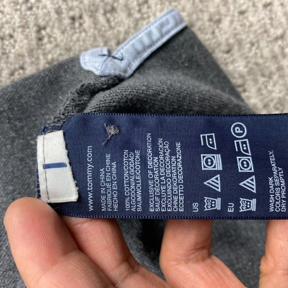 Tommy Hilfiger Polo Shirt Men Large L Gray Casual Golf Embroidered Logo Cotton - Picture 6 of 9